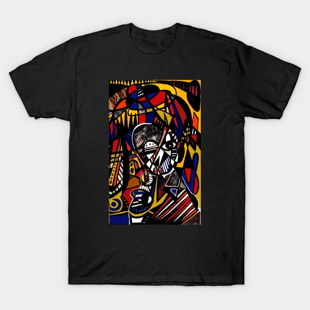 "Thinking the Impossible in an Improbable State" - Abstract Expressionist Avatar T-Shirt by Tony Cisse Art Originals